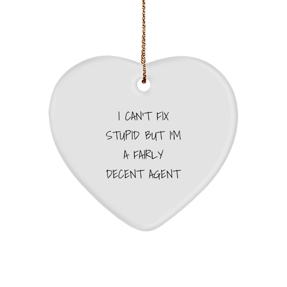 Funny Agent Heart Ornament Gifts from Friends for Agent at Christmas Unique Gifts - Image 1