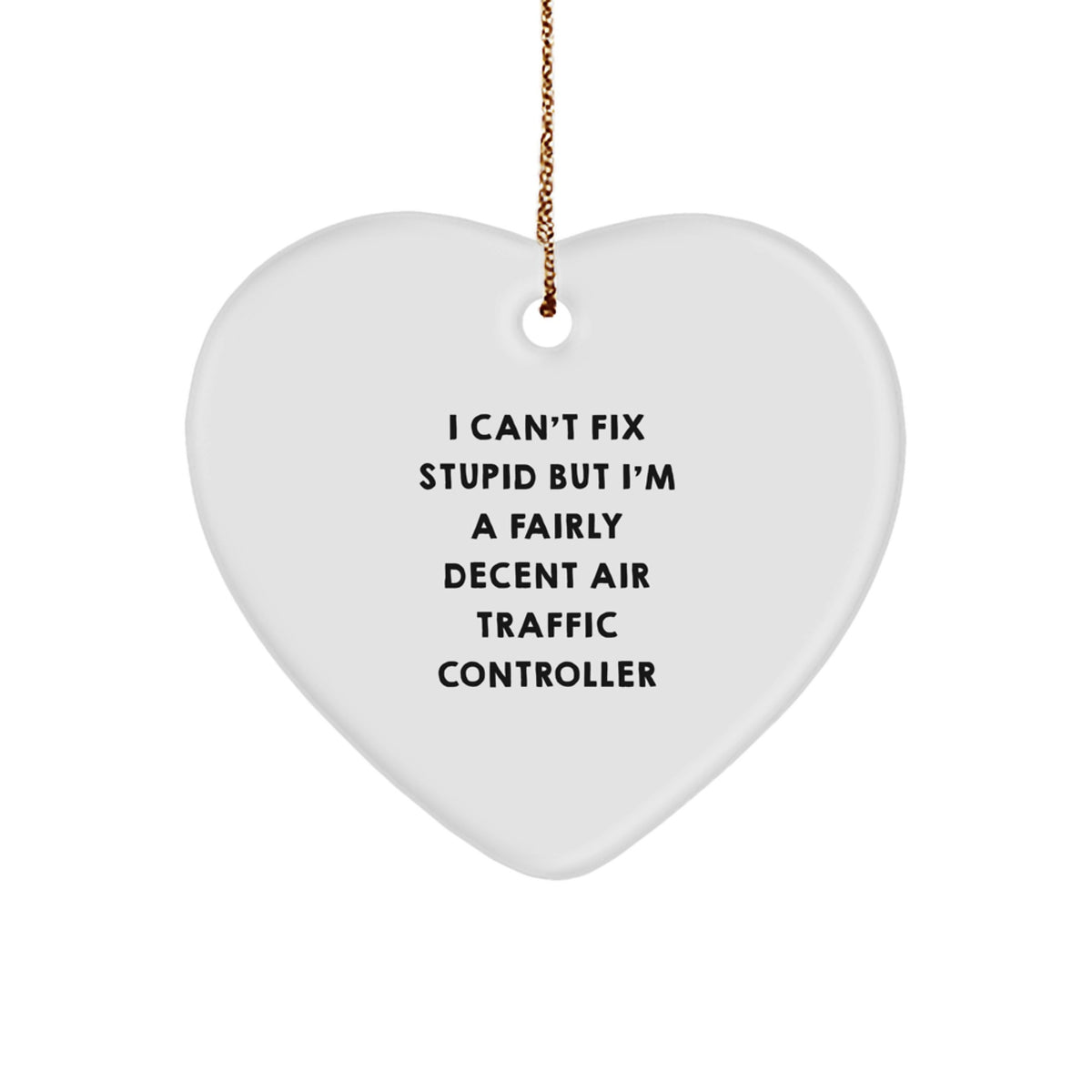 Funny Gift for Air Traffic Controller Friends, Unique Christmas Ornaments for ATC Lovers, Heart Shaped Air Traffic Controller Gift - Image 1