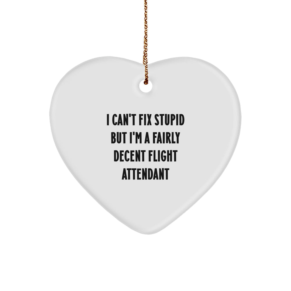 Flight Attendant Gifts for Men - Funny Quotes Heart Ornament, Christmas Unique Gifts from Friends and Family - Image 1