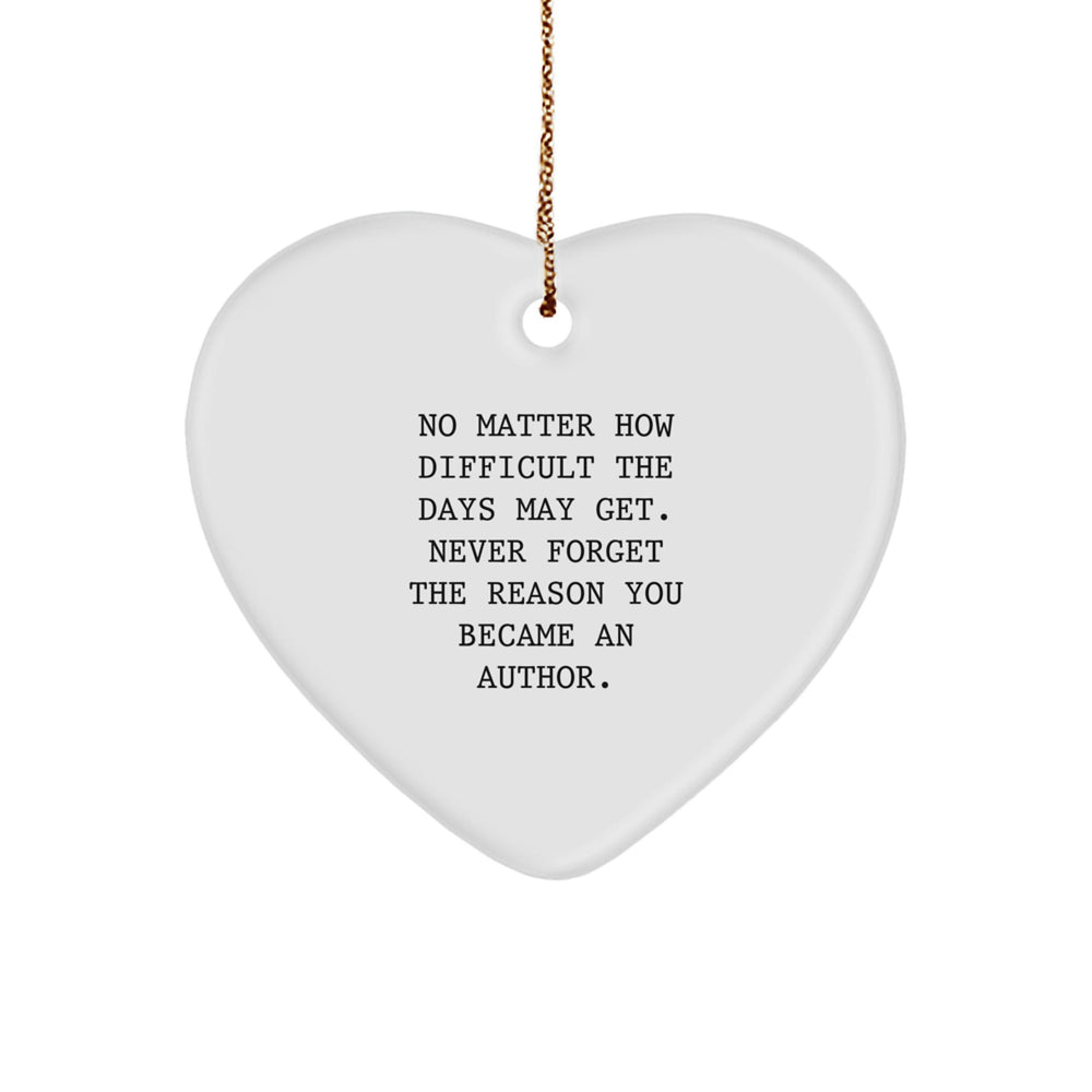 Funny Author Heart Ornament, Gifts from Friends to Author, Author Christmas Unique Gifts, Heart Shaped MDF Decor - Image 1
