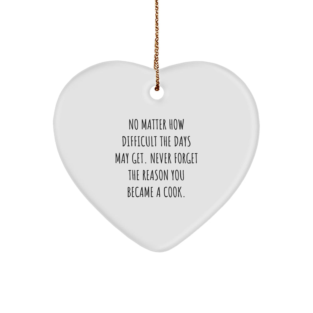 Funny Cook Heart Ornament Gifts from Men to Friends, Christmas Unique Gifts for Cooks Who Never Forget Why They Started - Image 1
