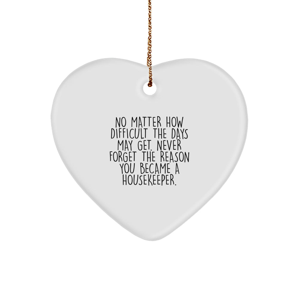 Funny Housekeeper Gifts from Family, Heart Ornament for Housekeeper, Inspirational Housekeeper Christmas Unique Gifts - Image 1