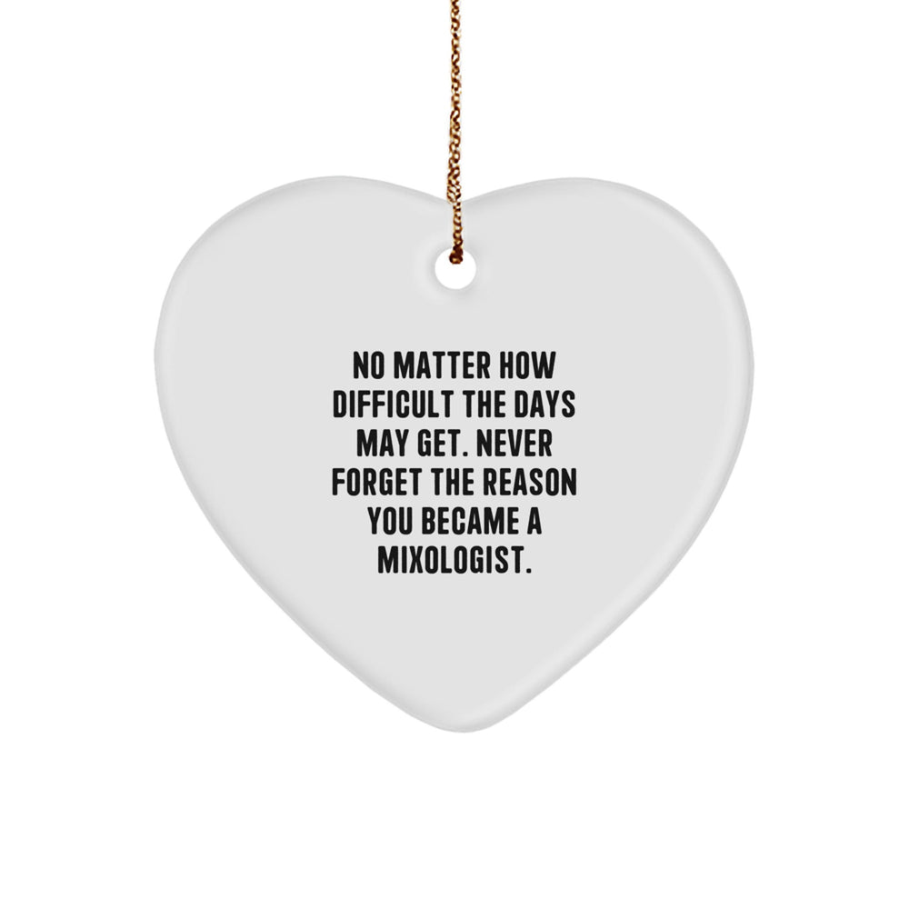 Funny Mixologist Gifts from Friends for Men and Women, Heart Ornament, Never Forget the Reason You Became a Mixologist, Christmas Unique Gifts - Image 1