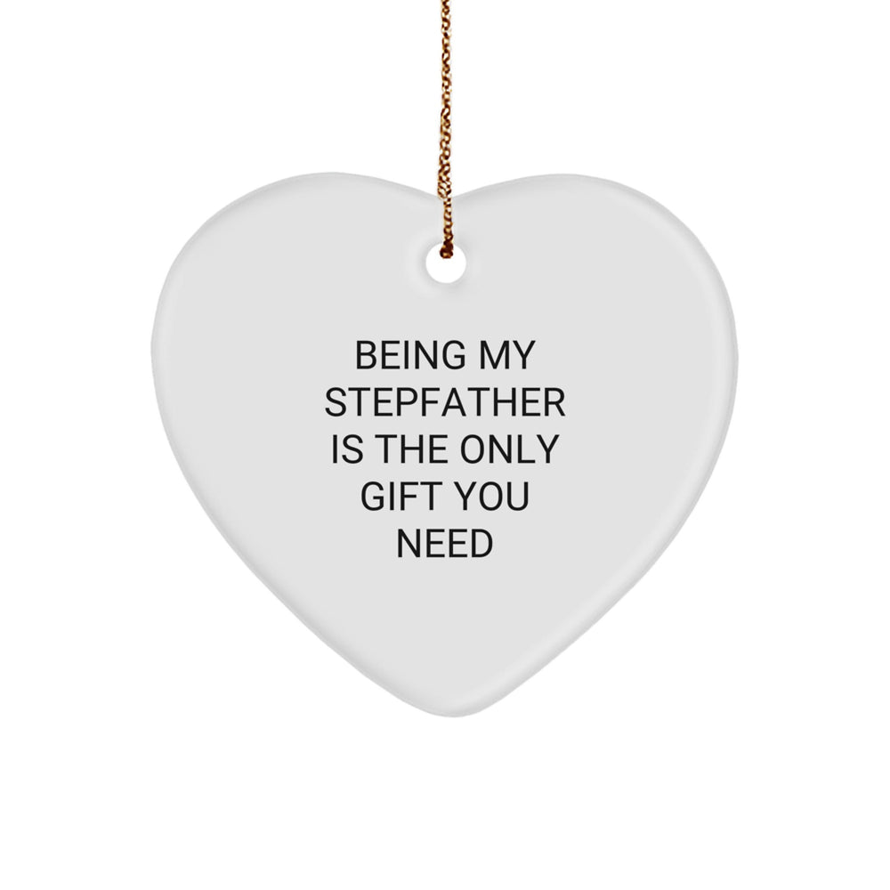 Funny Stepfather Heart Ornament Gifts from Men to Stepfather for Christmas Unique - Image 1