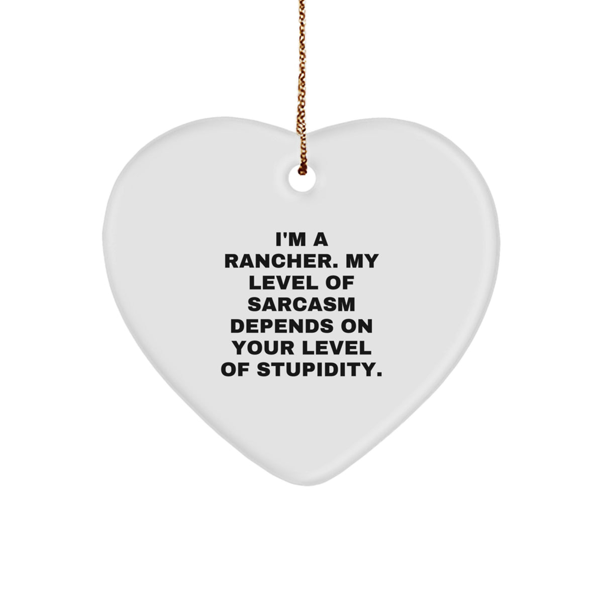 Funny Rancher Gifts, Heart Ornament with Sarcasm Quote for Rancher Men, Christmas Unique Gifts from Friends for Rancher Family - Image 1