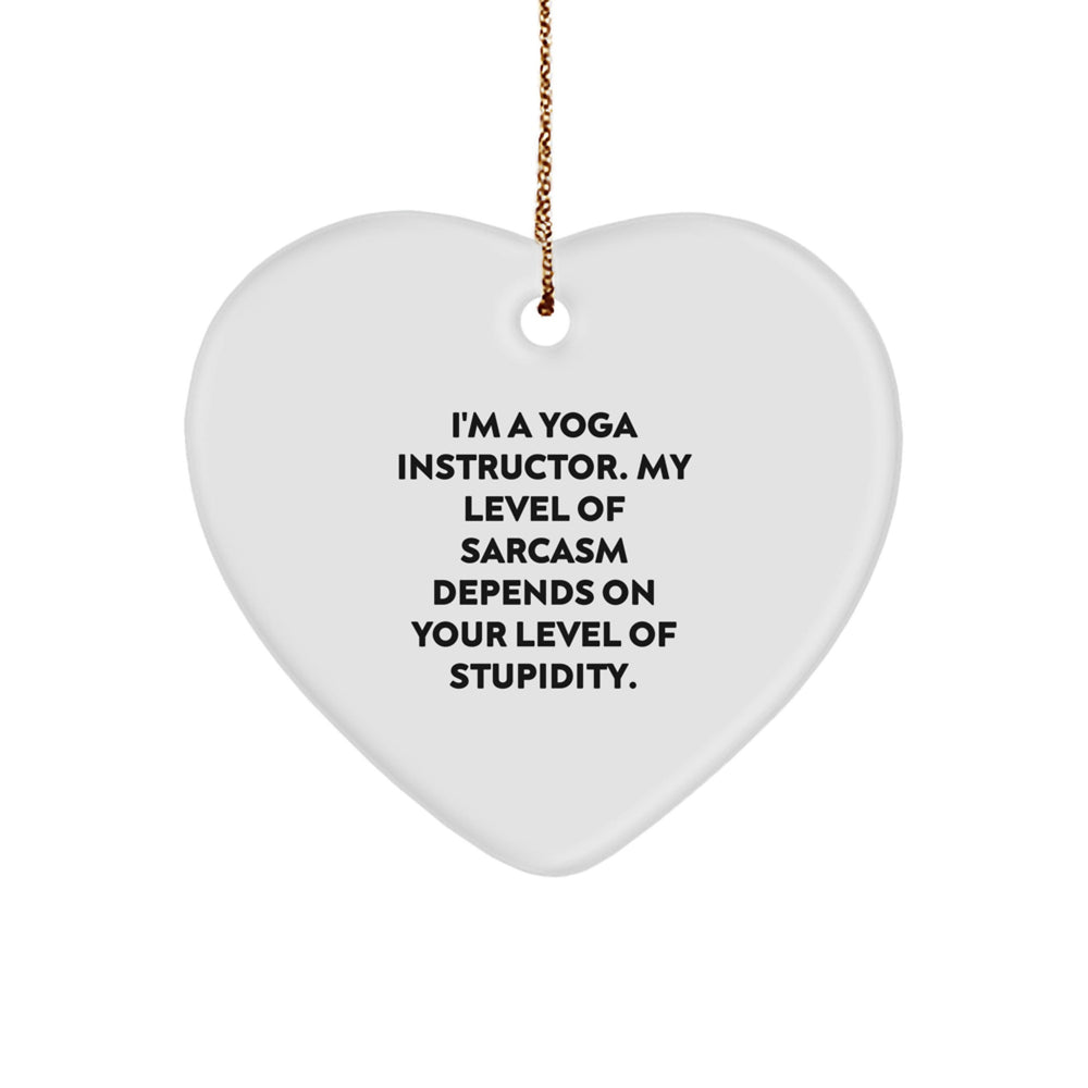 Funny Yoga Instructor Gifts from Family, Unique Heart Ornament for Yoga Instructor Men, Women, Friends - Sarcasm Humor Christmas Unique Gifts - Image 1