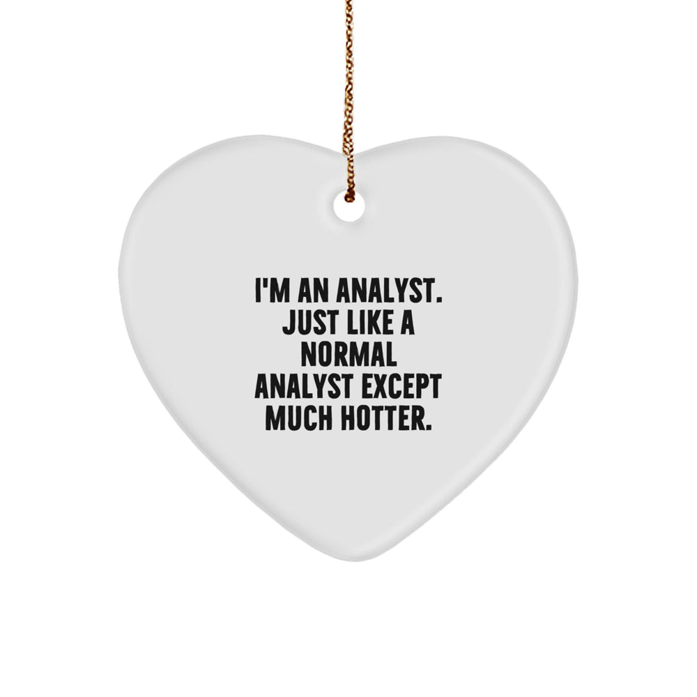 Funny Analyst Heart Ornament Gifts from Friends to Coworkers, 'I'm An Analyst. Just Like A Normal Analyst Except Much Hotter.' for Christmas - Image 1