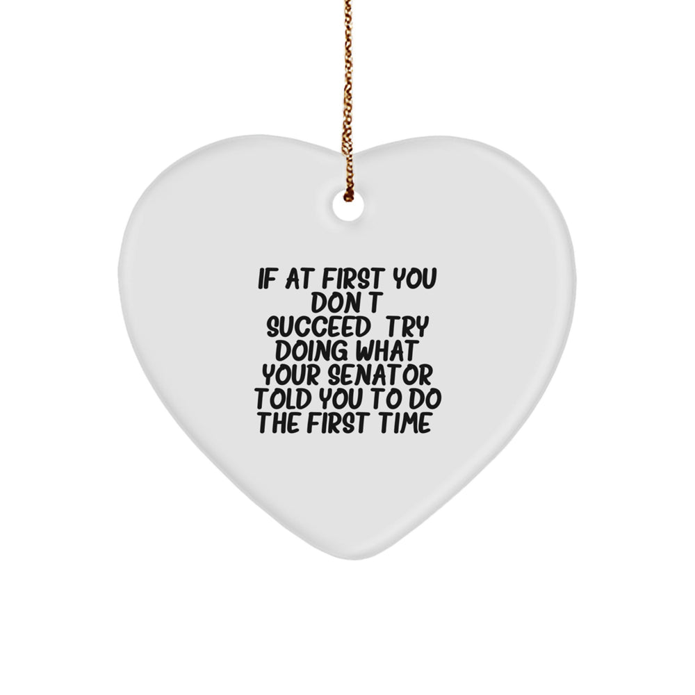 Funny Senator Heart Ornament Gifts from Men to Women Coworkers Family - Image 1
