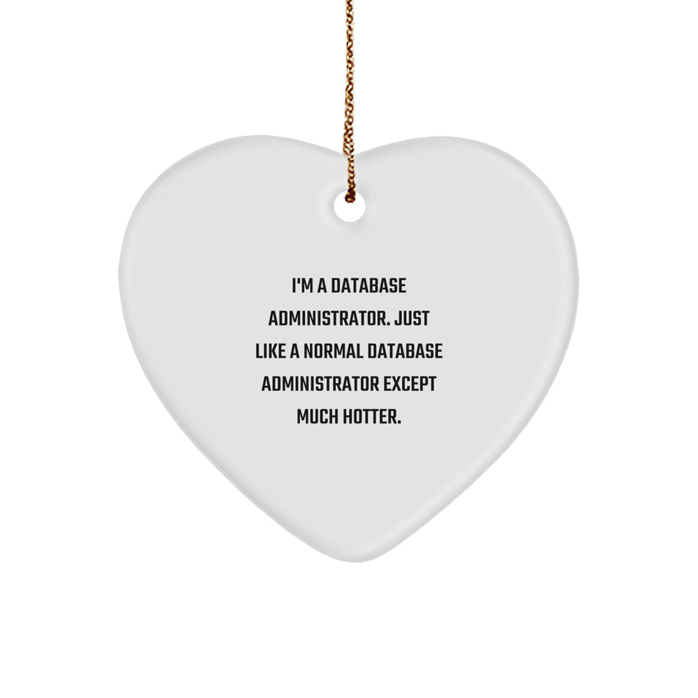 Funny Database Administrator Heart Ornament, Gifts from Friends for Database Administrator, Unique Christmas Unique Gifts - Image 1