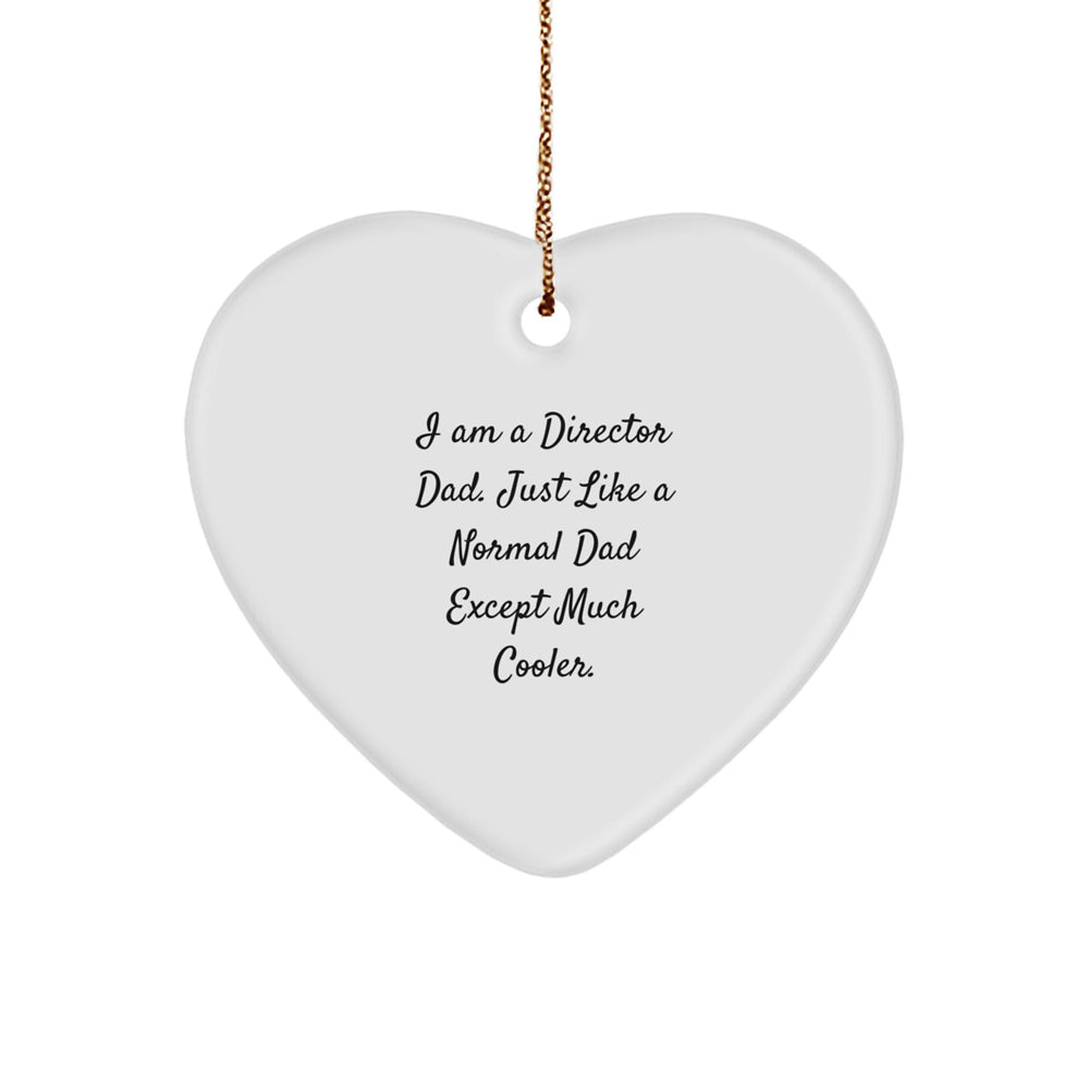 Funny Director Dad Heart Ornament Gifts from Family Members, Heart Shaped Decorations for Men Directors on Christmas Unique Gifts - Image 1