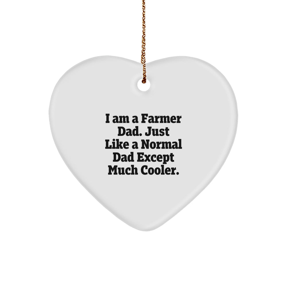 Farmer Heart Ornament Gifts from Family, Funny Heart Shaped MDF Christmas Unique Gifts for Farmer Dad - Image 1