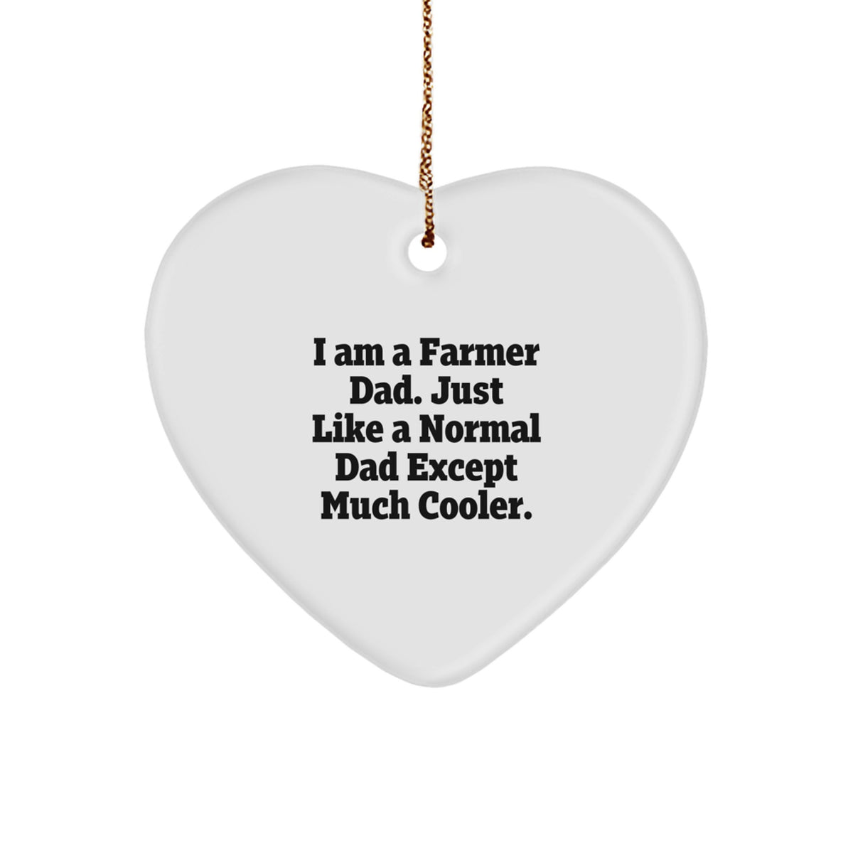 Farmer Heart Ornament Gifts from Family, Funny Heart Shaped MDF Christmas Unique Gifts for Farmer Dad - Image 1