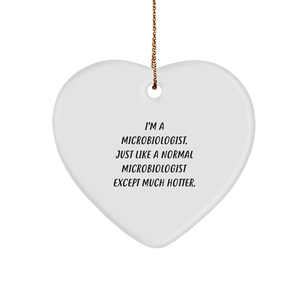 Funny Microbiologist Heart Ornament Gifts from Friends to Coworkers at Christmas - Image 1