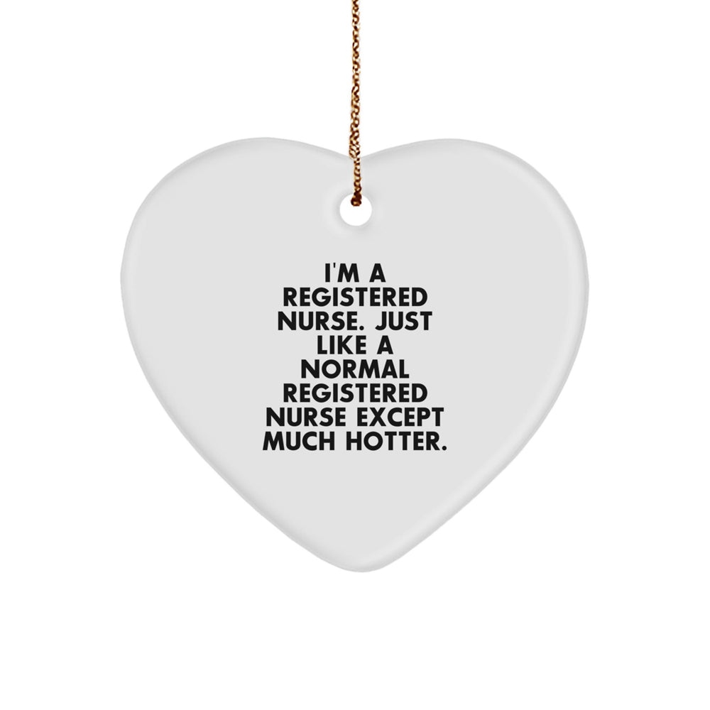 Registered Nurse Gifts, Funny Quote Heart Ornament, Gifts from Friends for Registered Nurse, Unique Christmas Unique Gifts for Nurses - Image 1