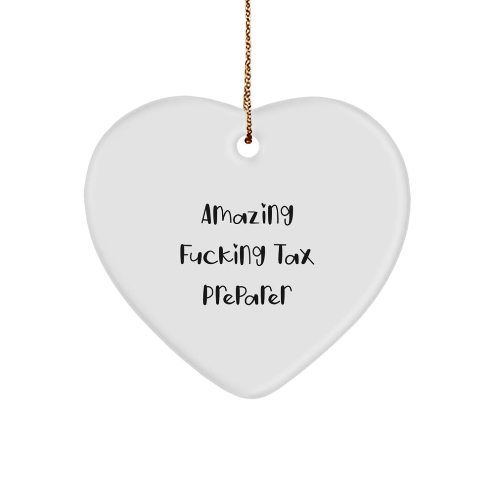 Funny Tax Preparer Gifts for Her, Heart Ornament with Inspirational Quote, Christmas Unique Gifts from Women, Perfect for Coworkers or Family - Image 1
