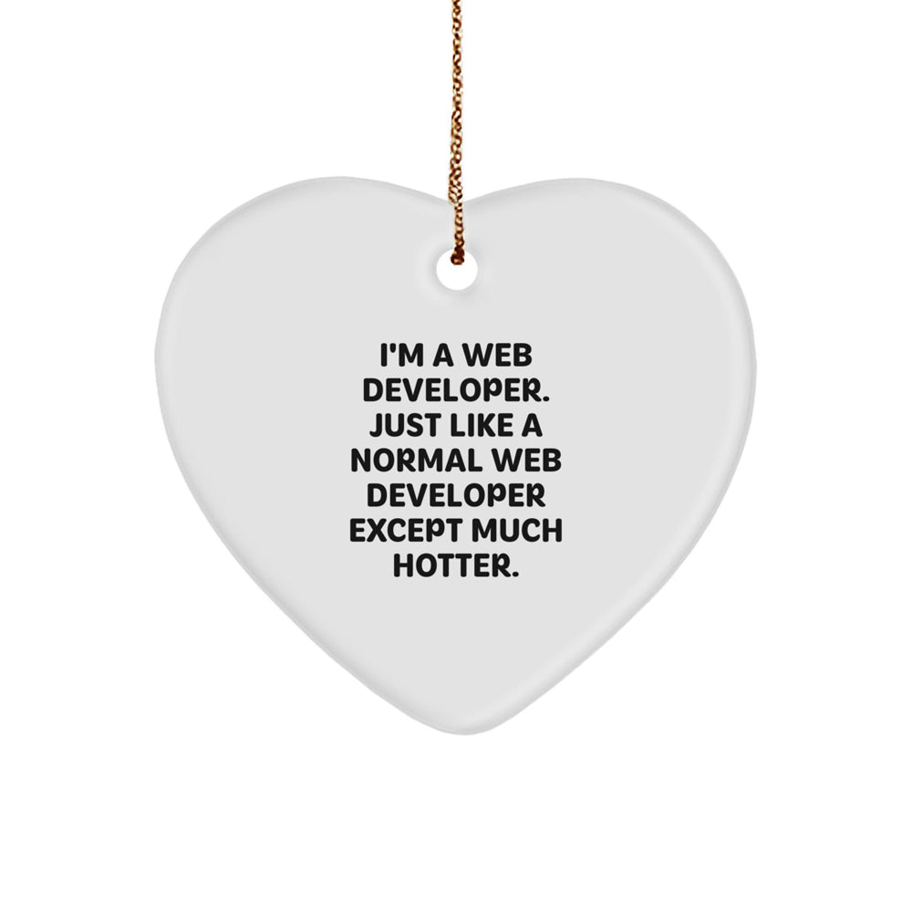 Web Developer Gifts from Friends, Funny Heart Ornament for Web Developer, Gifts for Christmas Unique Gifts - Image 1
