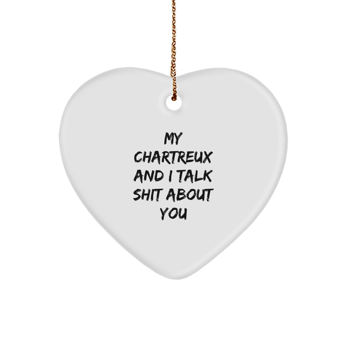 Funny Chartreux Cat Heart Ornament Gifts from Friends, Coworkers, Men, Women for Christmas Unique - Image 1