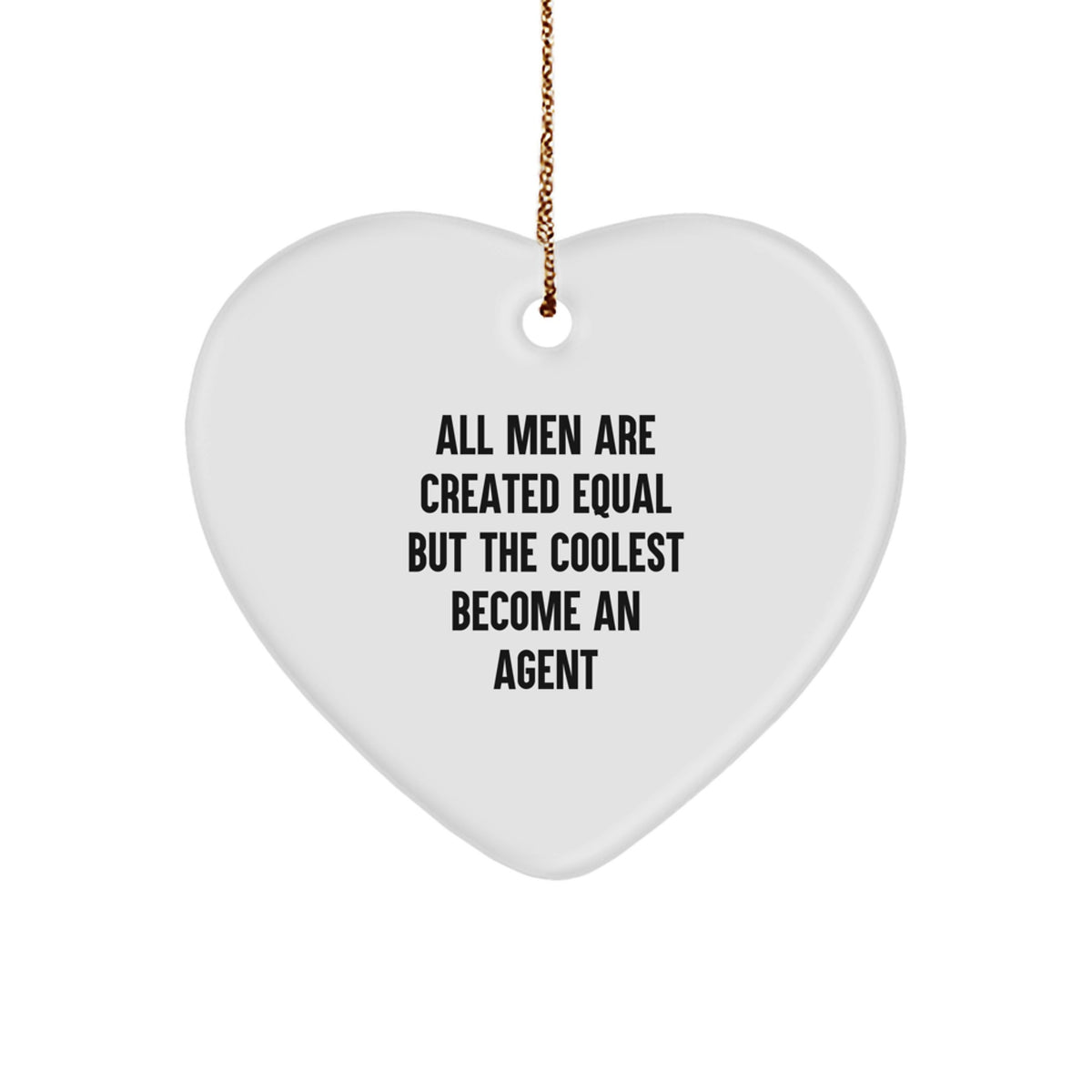 Funny Agent Gifts from Men - Heart Ornament for Christmas Unique Agent Lover - Image 1