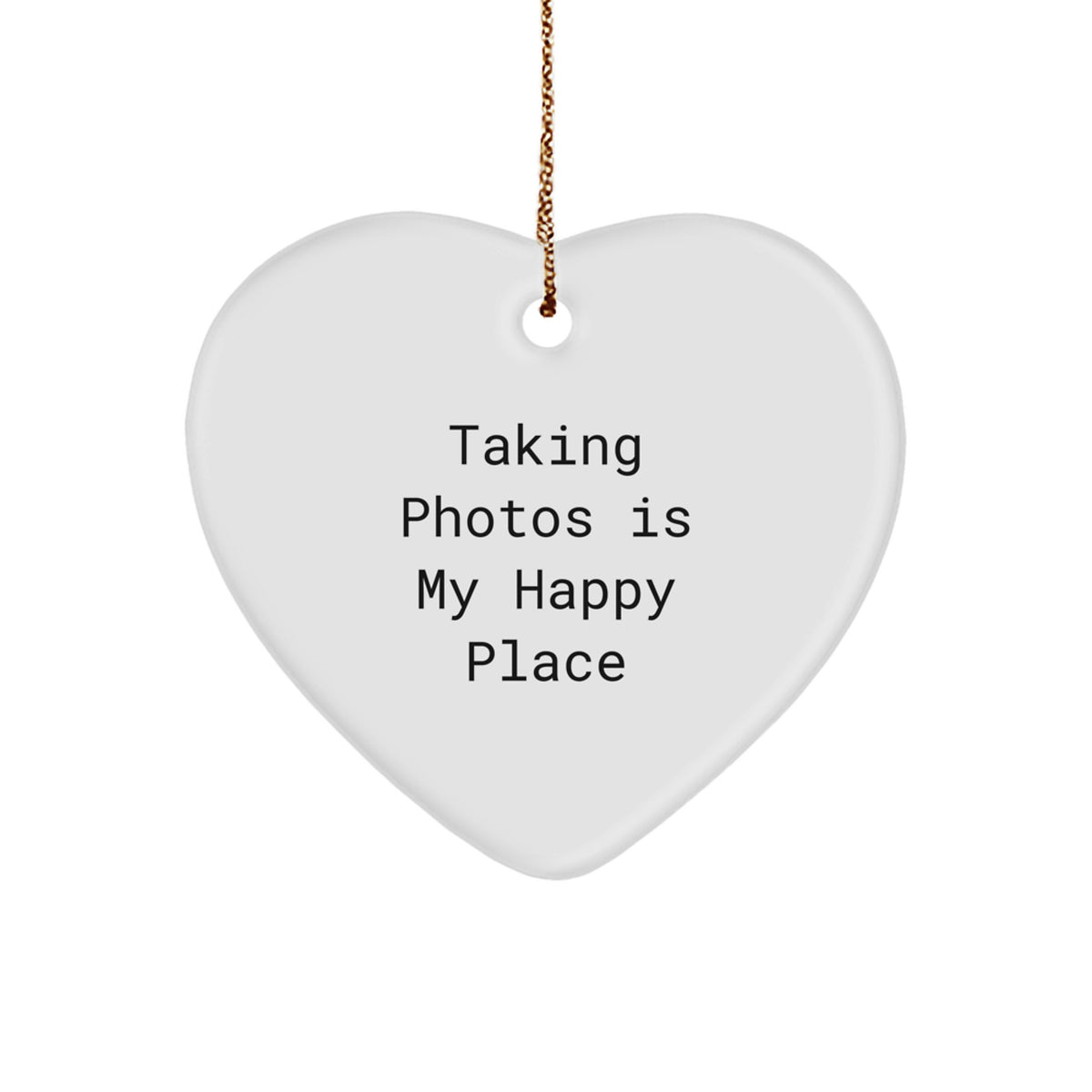 Taking Photos Gifts from Friends, Heart Ornament for Women, 'Taking Photos Is My Happy Place' Quote, Unique Christmas Unique Gifts - Image 1