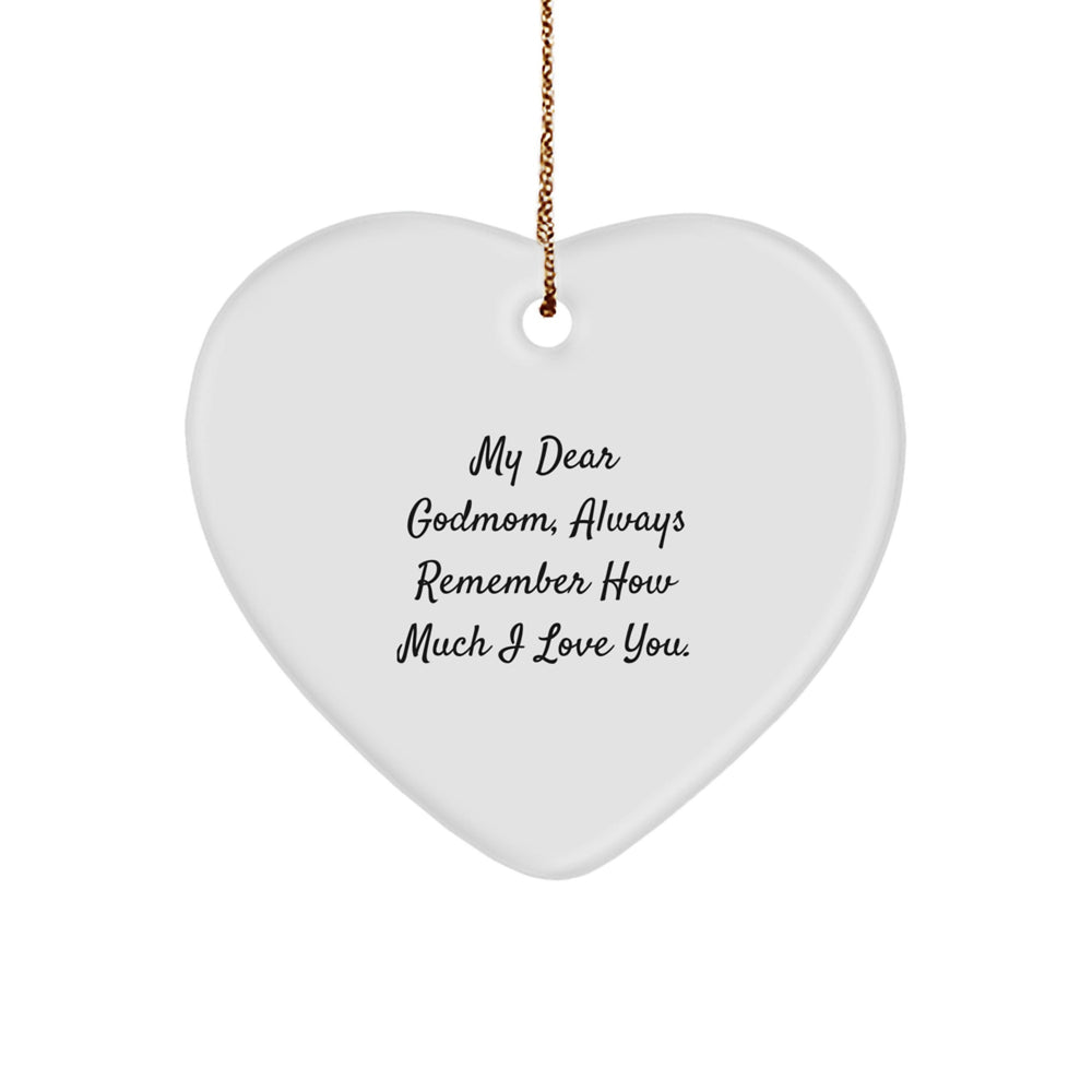 Godmom Unique Gifts, Heart Ornament, Funny Quote - 'My Dear Godmom', Gifts from Family, for Godmom, Christmas Unique Gifts - Image 1