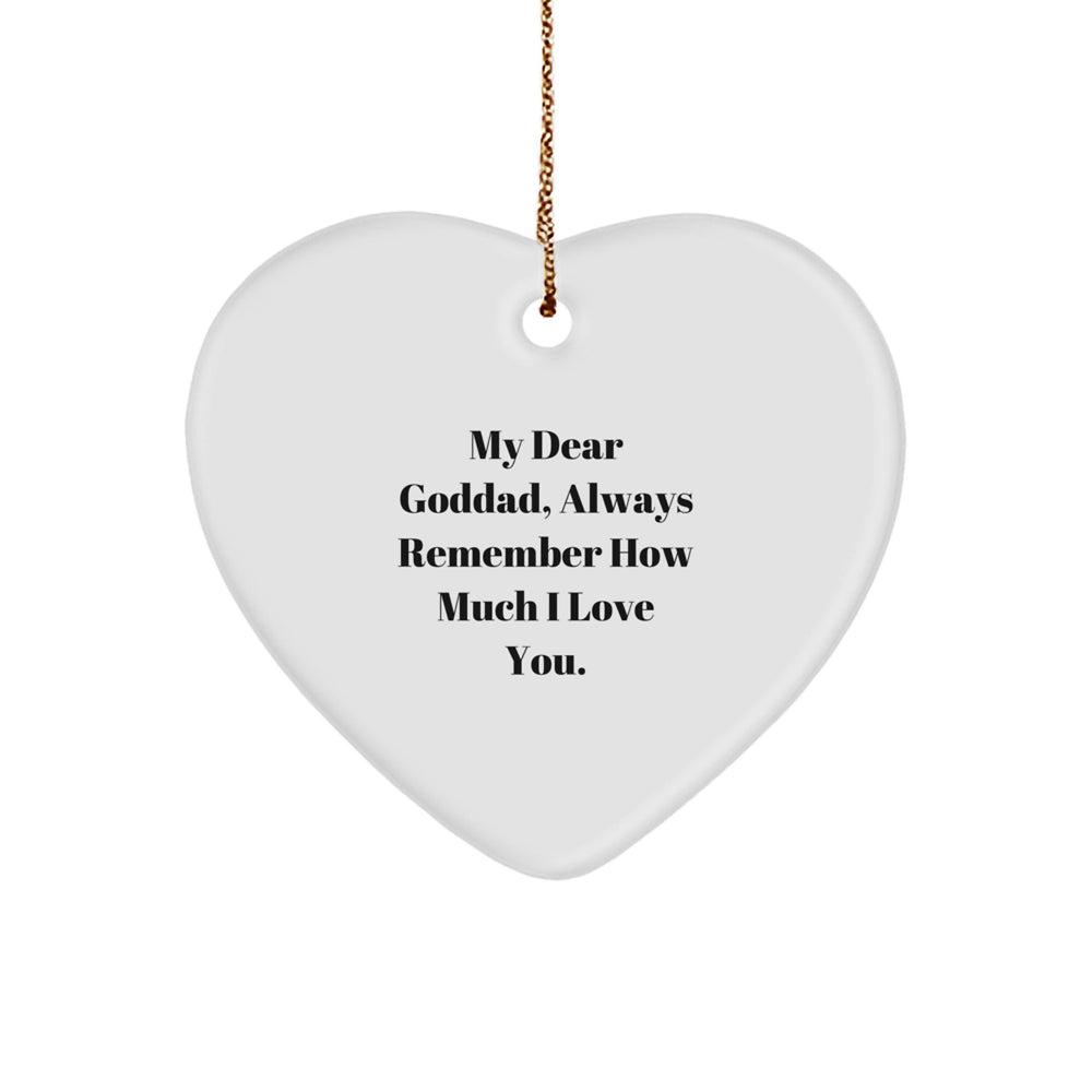 Funny Heart Ornament for My Dear Goddad, a Ideal Gift from Family for Christmas Unique Gifts - Image 1