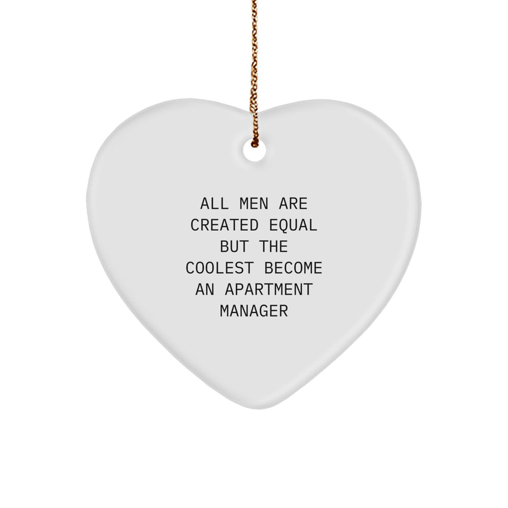 Funny Apartment Manager Gifts, Heart Ornament for Apartment Manager Men, Christmas Unique Gifts from Friends or Family - Image 1