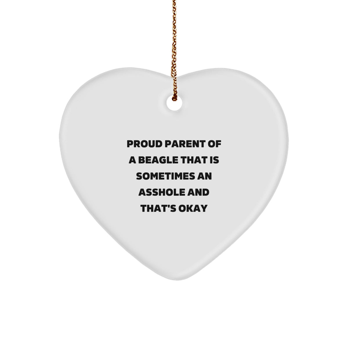 Funny Beagle Dog Lover Gifts from Family to Friends - Heart Ornament for Christmas - Image 1