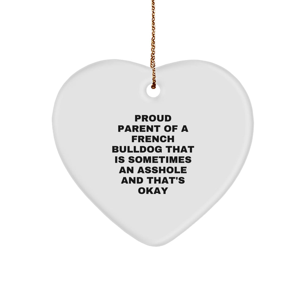 French Bulldog Heart Ornament, Proud Parent Gifts for Friends, Family, or Coworkers, Christmas Unique Gifts from Men, Women, or Family - Image 1