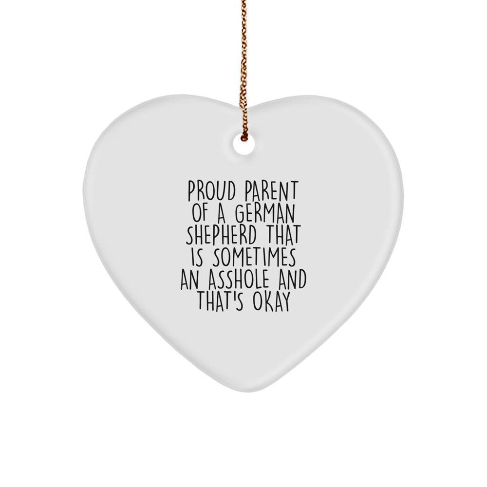 Funny German Shepherd Dog Gifts from Men to Friends and Family - Proud Parent Heart Ornament for Christmas Unique Presents - Image 1