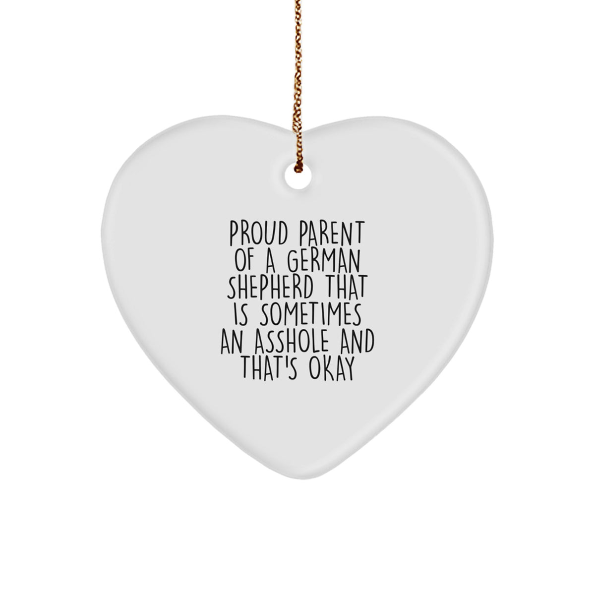 Funny German Shepherd Dog Gifts from Men to Friends and Family - Proud Parent Heart Ornament for Christmas Unique Presents - Image 1