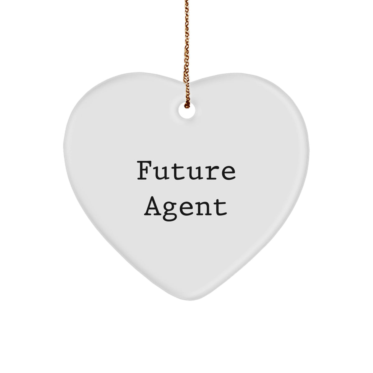 Funny Agent Heart Ornament, Gifts from Men for Future Agent, Unique Christmas Decorations - Image 1