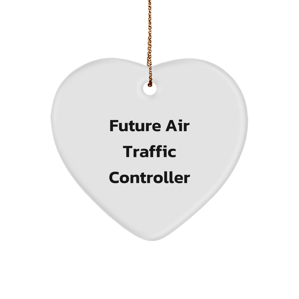 Funny Future Air Traffic Controller Heart Ornament Gifts from Friends for Air Traffic Controller Christmas Unique Presents - Image 1