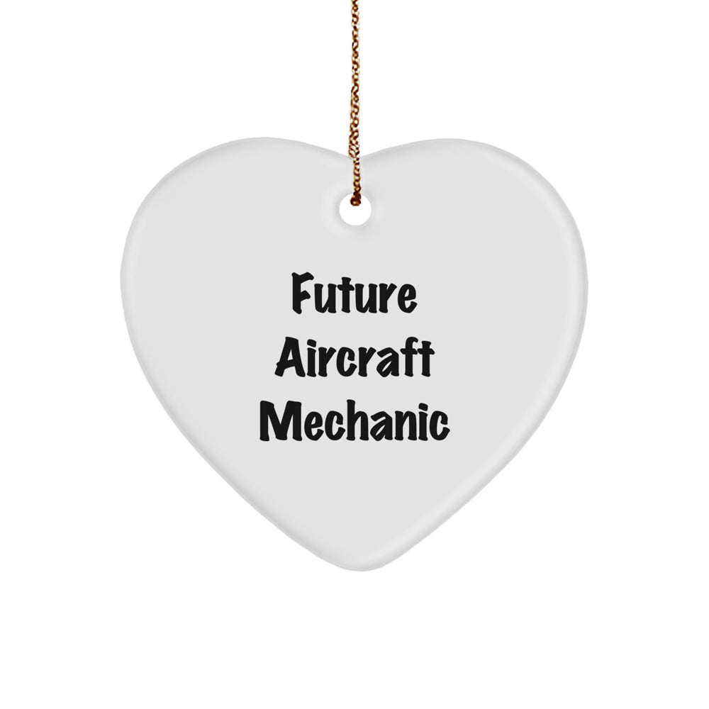 Funny Future Aircraft Mechanic Gifts from Men to Friends and Family - Aircraft Mechanic Heart Ornament for Christmas Unique Gifts - Image 1