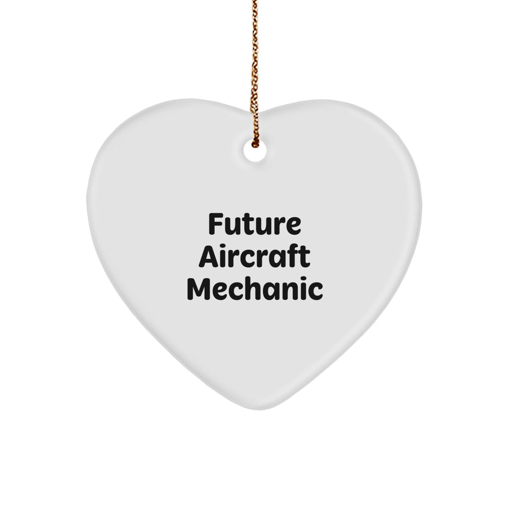 Funny Inspirational Gifts for Future Aircraft Mechanic Men - Aircraft Mechanic Heart Ornament, Gifts from Friends, Family, Men to Aircraft Mechanic, Funny Heart Shaped Ornament for Aircraft Mechanic - Image 1