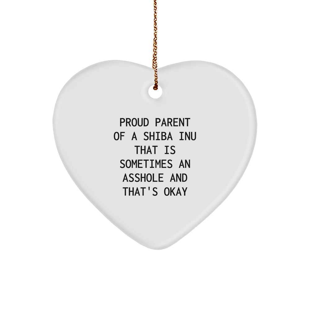 Shiba Inu Dog Lover's Heart Ornament, Funny Gifts from Friends, Family, and Coworkers for Men, Women, and Shiba Inu Dog Owners, Christmas Unique Gifts - Image 1