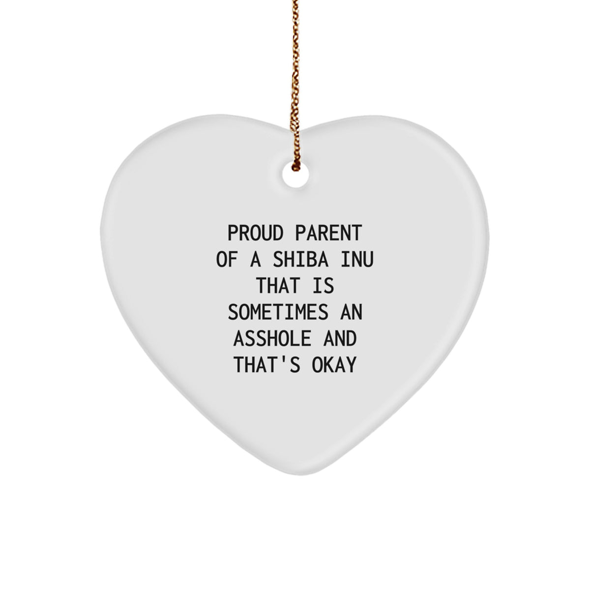 Shiba Inu Dog Lover's Heart Ornament, Funny Gifts from Friends, Family, and Coworkers for Men, Women, and Shiba Inu Dog Owners, Christmas Unique Gifts - Image 1