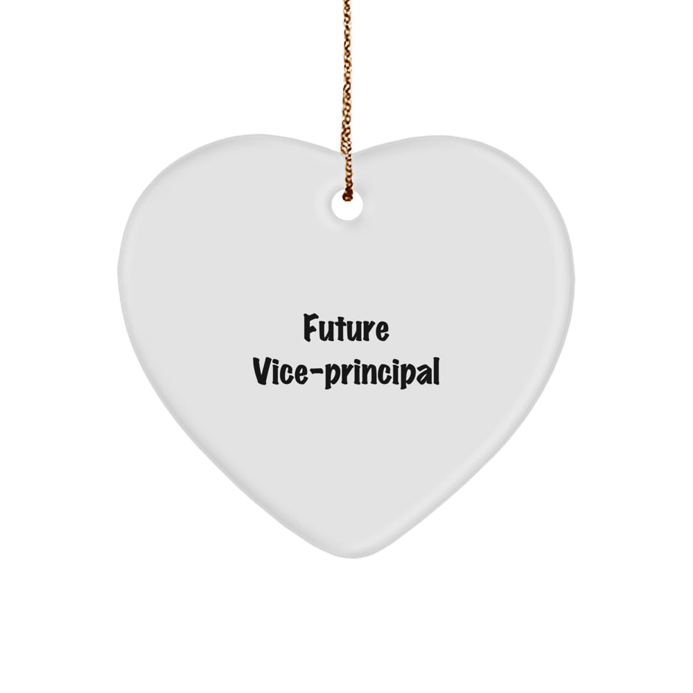 Funny Future Vice-principal Gifts from Family, Heart Ornament for Vice-principal Men, Christmas Unique Gifts, Vice-principal Heart Shaped Ornament - Image 1