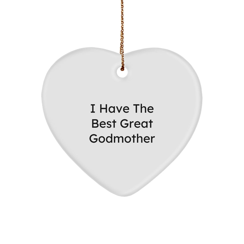 Godmother Gifts from Family, I Have The Best Great Godmother Heart Ornament for Christmas - Image 1