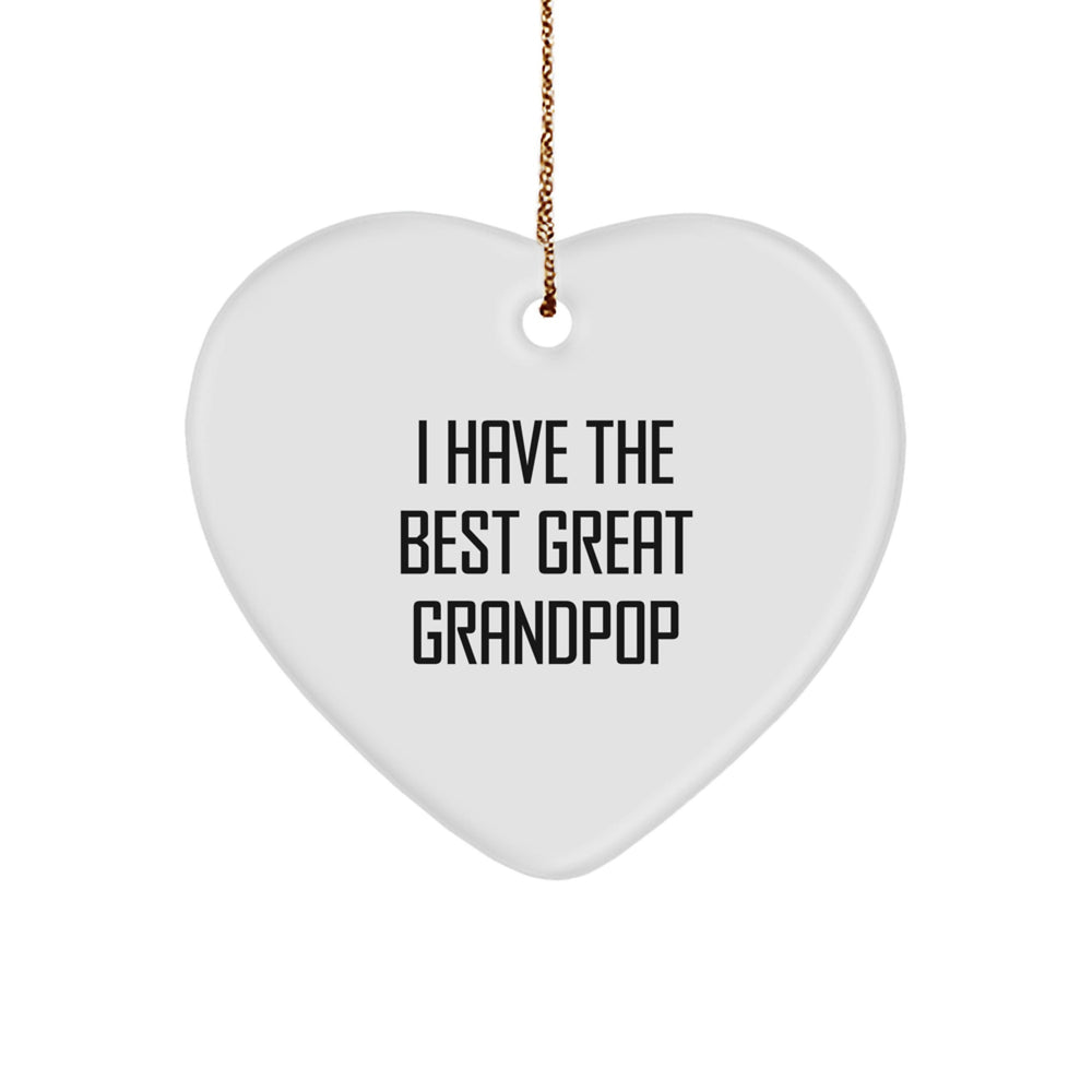 Funny Great Grandpop Gifts from Family Heart Ornament, Grandpop Heart Shaped Decoration for Christmas Unique Finds - Image 1