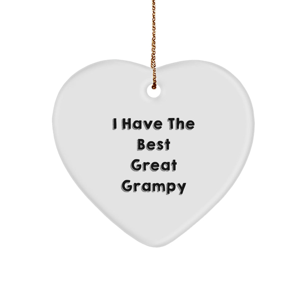 Funny Grampy Gifts - I Have The Best Great Grampy Heart Ornament for Men, Women, Friends, and Family - Christmas Unique Gifts from Grampy, Gifts for Grampy - Image 1