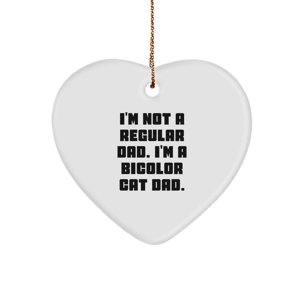 Unique Funny Bicolor Cat Dad Heart Ornament Gifts from Men to Family with Christmas Unique Gifts - Image 1
