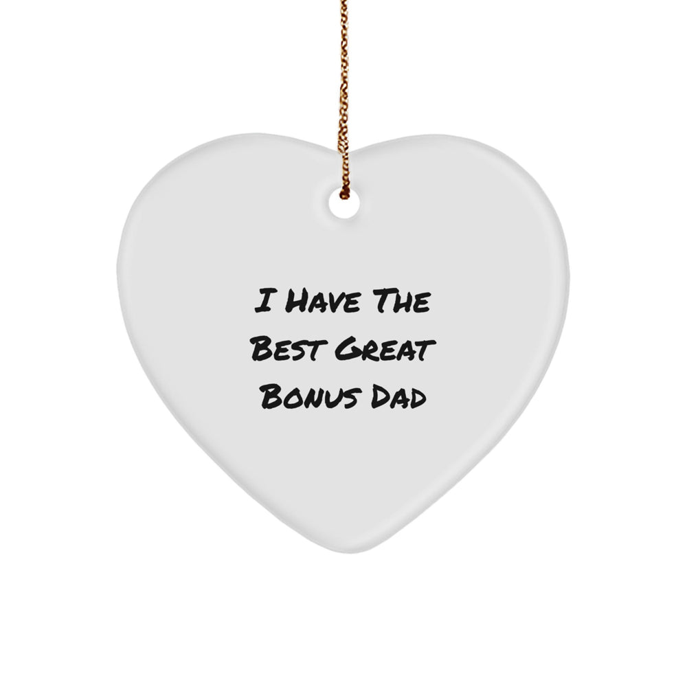 Funny Bonus Dad Heart Ornament Gifts from Men to Bonus Dad for Christmas Unique Gifts - Image 1