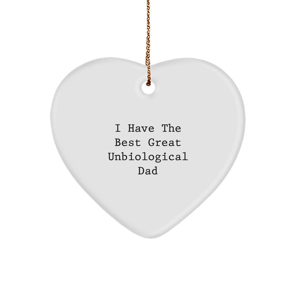 Funny Unbiological Dad Gifts from Men to Unbiological Dad Heart Ornament for Christmas Unique Presents - Image 1