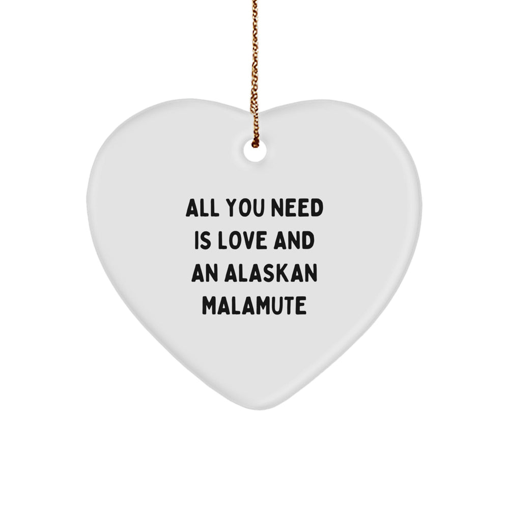 Alaskan Malamute Dog Heart Ornament, Funny Quote, Gifts for Malamute Lovers, Christmas Unique Gifts from Friends, Family - Image 1