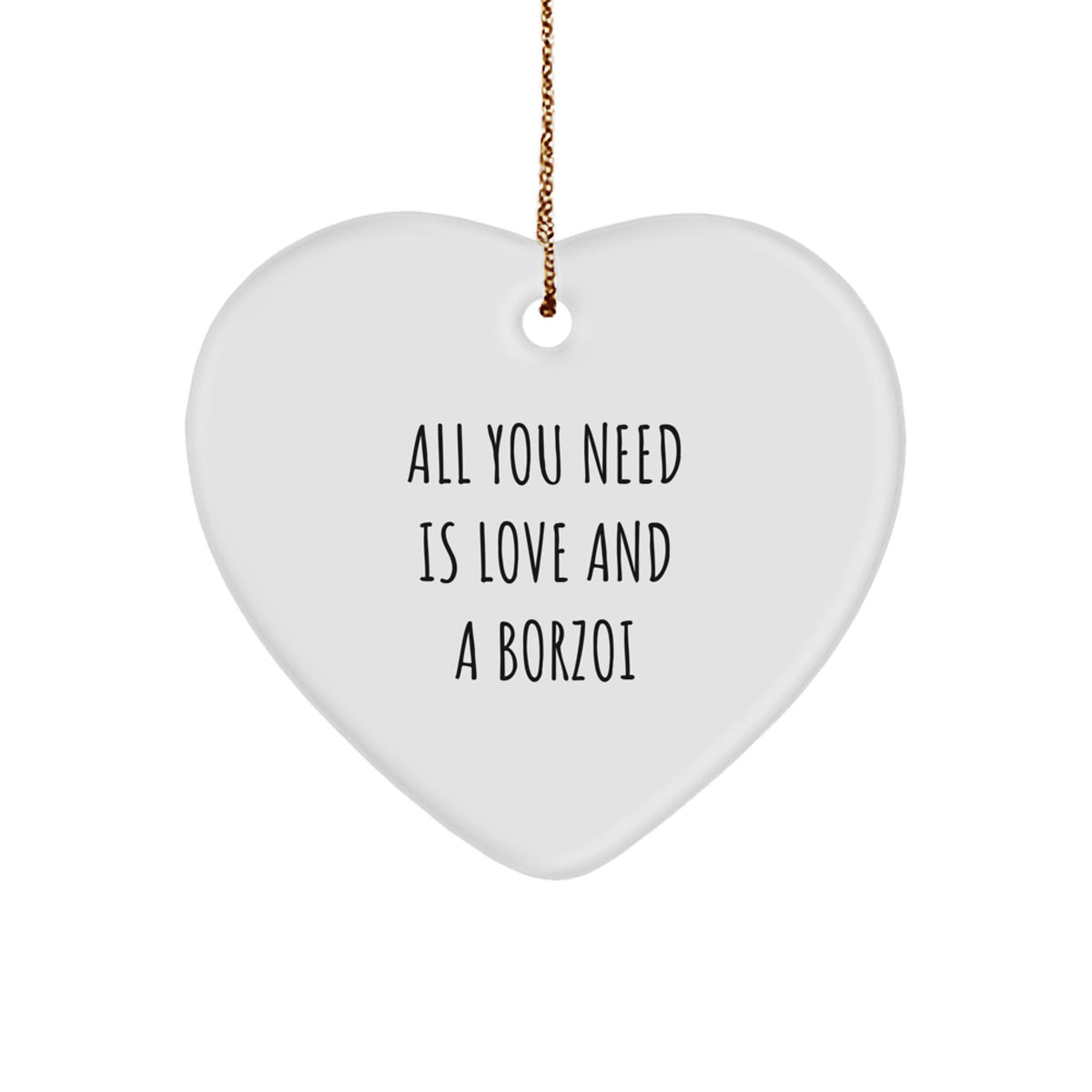 Gifts for Borzoi Dog Lovers, Funny Borzoi Dog Christmas Unique Gifts, Heart Ornament from Friends - Image 1