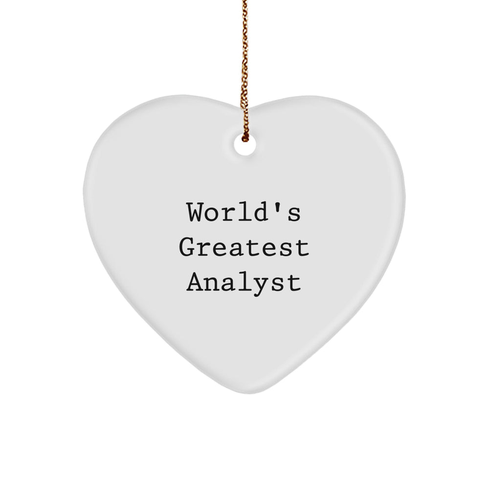 Funny Analyst Quote Gifts from Men to Coworkers, World's Greatest Analyst Heart Ornament for Christmas Unique Gifts - Image 1
