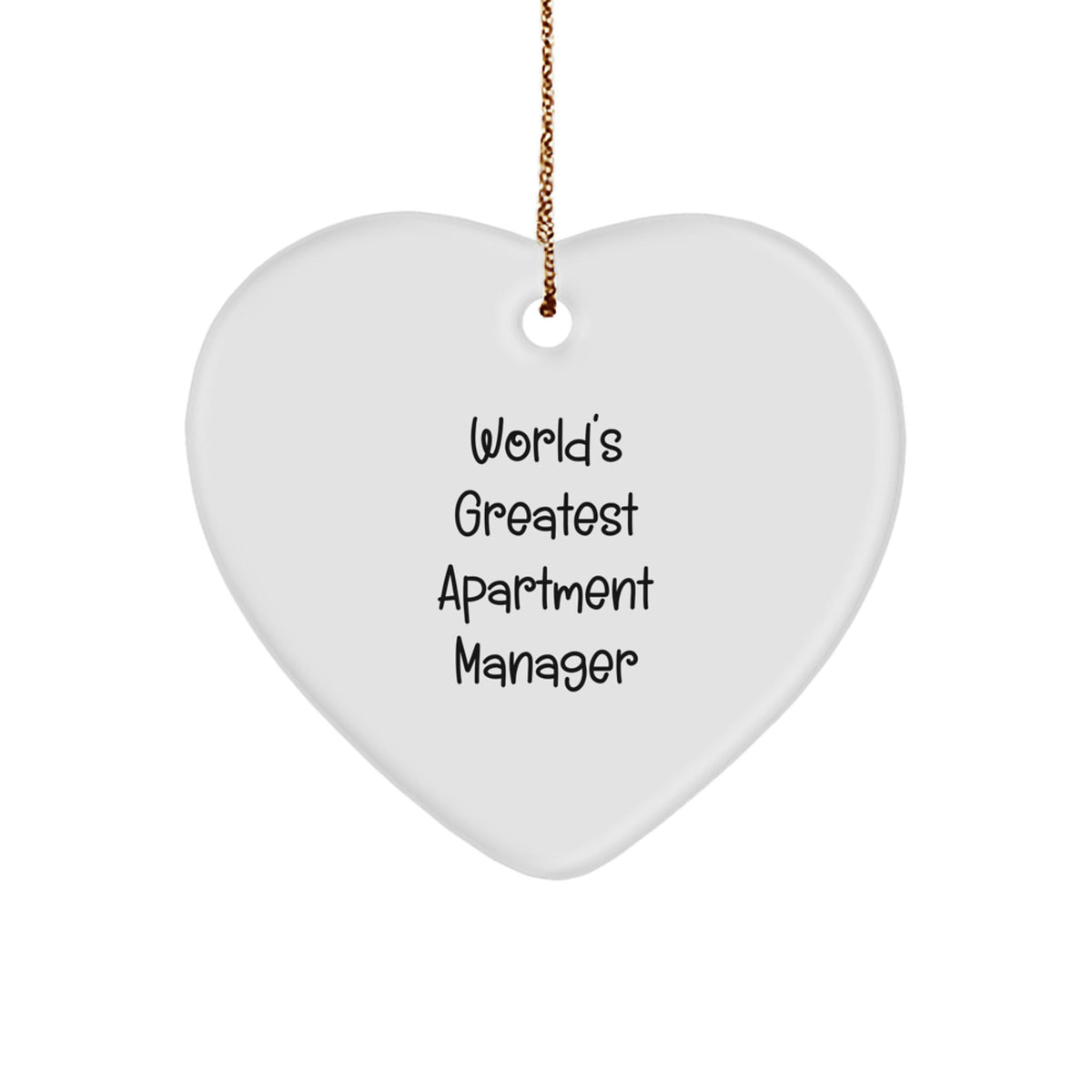 Funny Heart Ornament, World's Greatest Apartment Manager Gifts for Friends, Christmas Unique Gifts from Men to Women, Perfect for Apartment Managers - Image 1