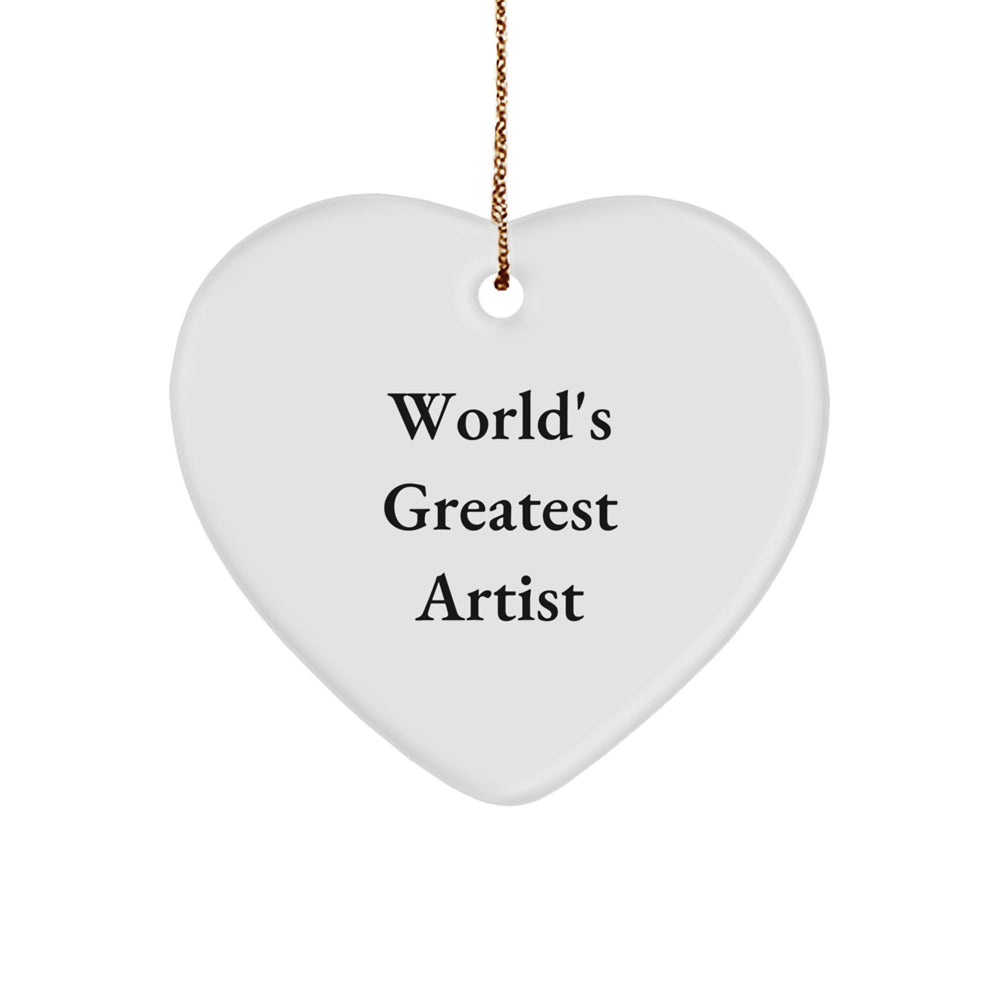 Funny Artist Heart Ornament Gifts from Family for Christmas - 'World's Greatest Artist' - Image 1