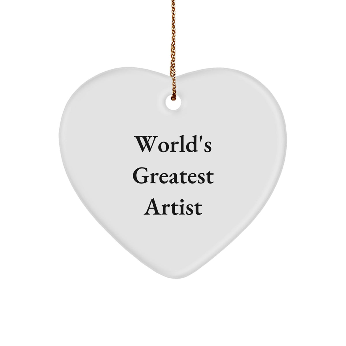 Funny Artist Heart Ornament Gifts from Family for Christmas - 'World's Greatest Artist' - Image 1