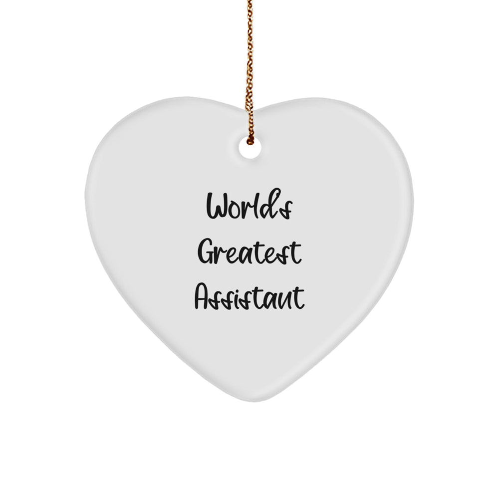 World's Greatest Assistant Heart Ornament, Gifts from Friends to Coworkers, Christmas Unique Assistant Gifts - Image 1